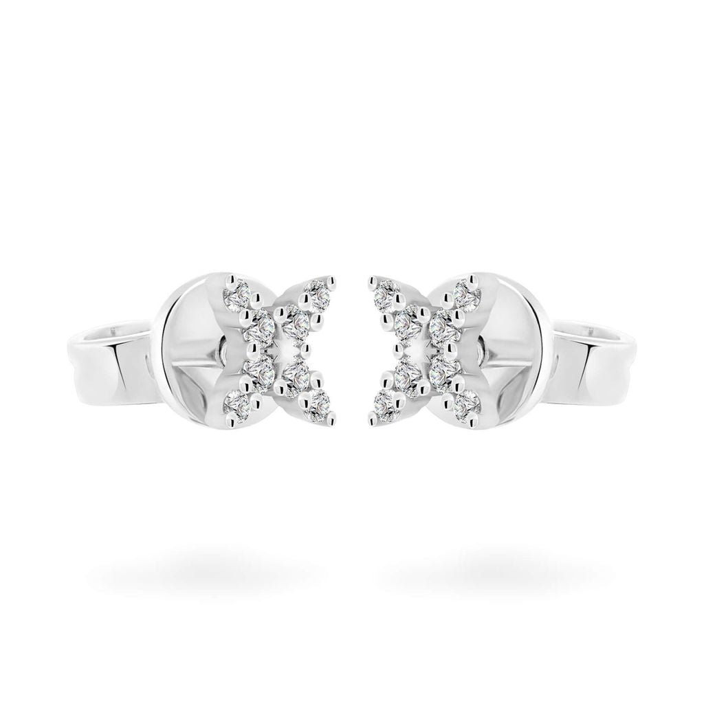 Hoa tai vàng trắng 14K gắn kim cương DOJI AFER400129F2DA1 