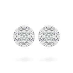 Hoa tai vàng trắng 14K gắn kim cương DOJI AFER400152F2DA1