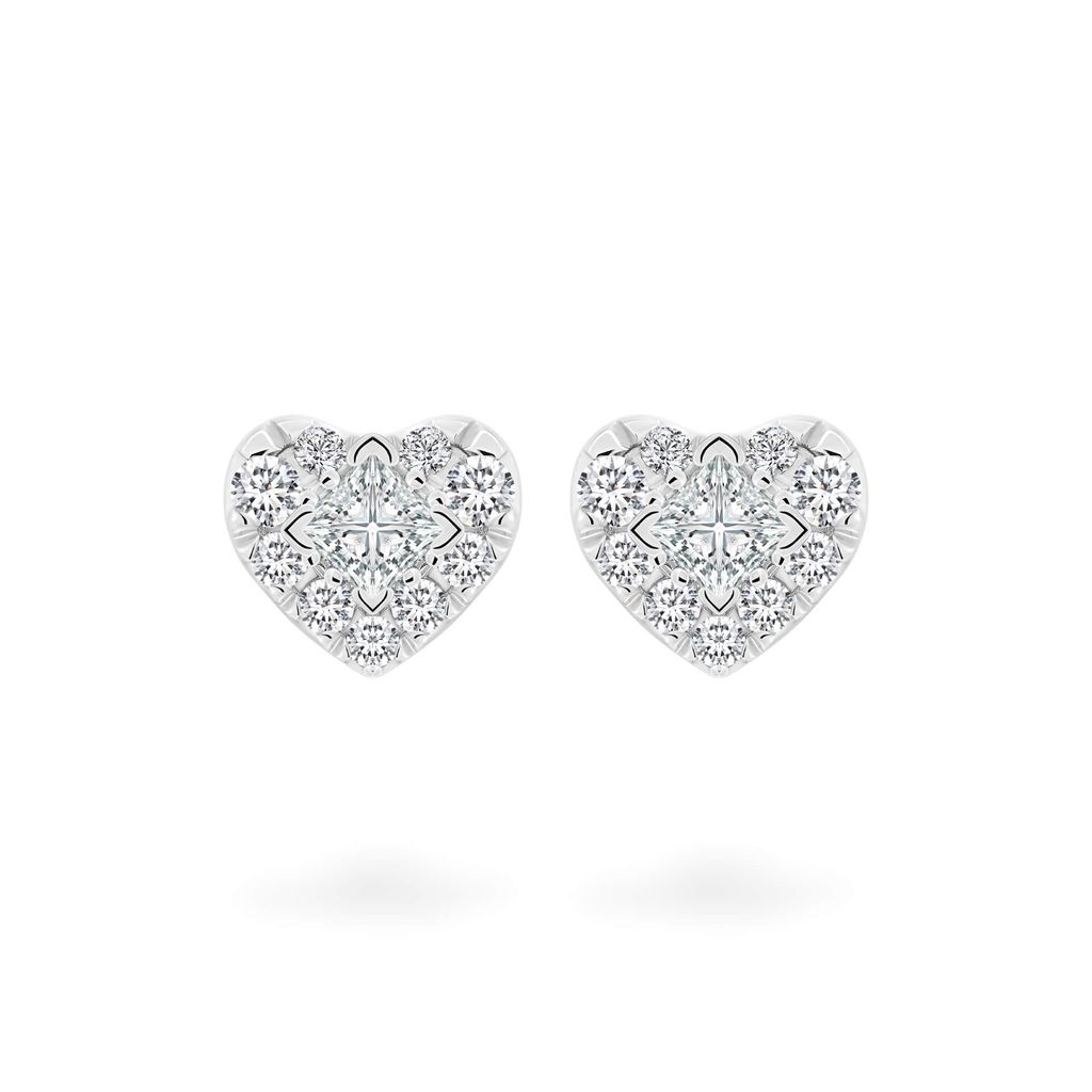 Hoa tai vàng trắng 14K gắn kim cương DOJI AFER400154F2DA1 
