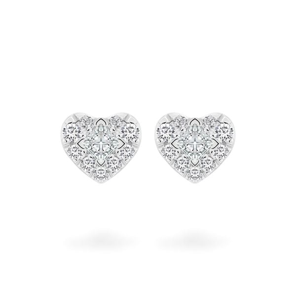 Hoa tai vàng trắng 14K gắn kim cương DOJI AFER400154F2DA1