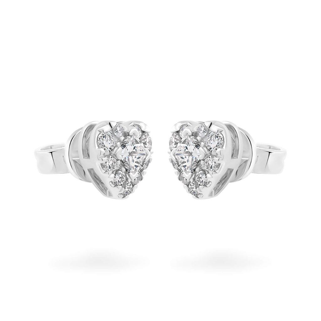 Hoa tai vàng trắng 14K gắn kim cương DOJI AFER400154F2DA1 