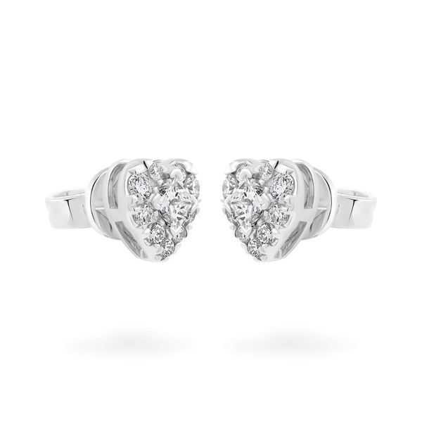 Hoa tai vàng trắng 14K gắn kim cương DOJI AFER400154F2DA1