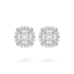 Hoa tai vàng trắng 14K gắn kim cương DOJI AFER400155F2DA1