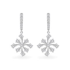 Hoa tai vàng trắng 14K gắn kim cương DOJI AFER400159F2DA1