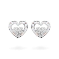 Hoa tai vàng trắng 14K gắn kim cương DOJI AFER400222F2DA1