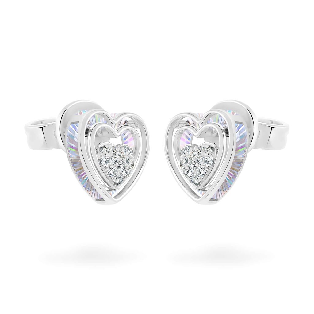 Hoa tai vàng trắng 14K gắn kim cương DOJI AFER400222F2DA1 