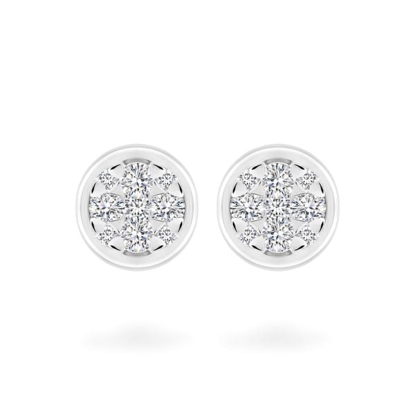 Hoa tai vàng trắng 14K gắn kim cương DOJI AFER600105F2DA1