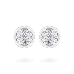 Hoa tai vàng trắng 14K gắn kim cương DOJI AFER600105F2DA1