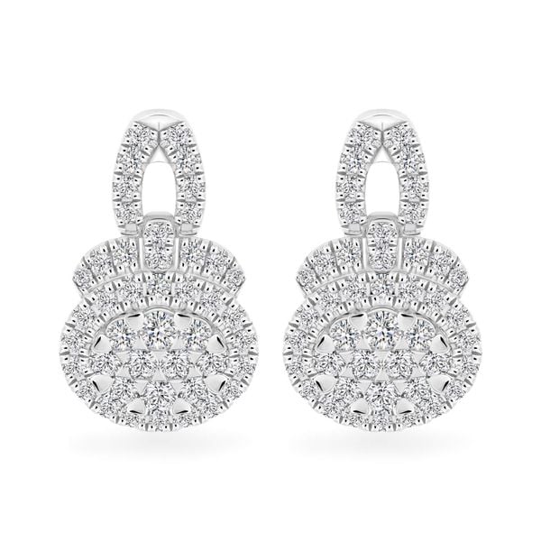 Hoa tai vàng trắng 14K gắn kim cương DOJI AFER600106F2DA1