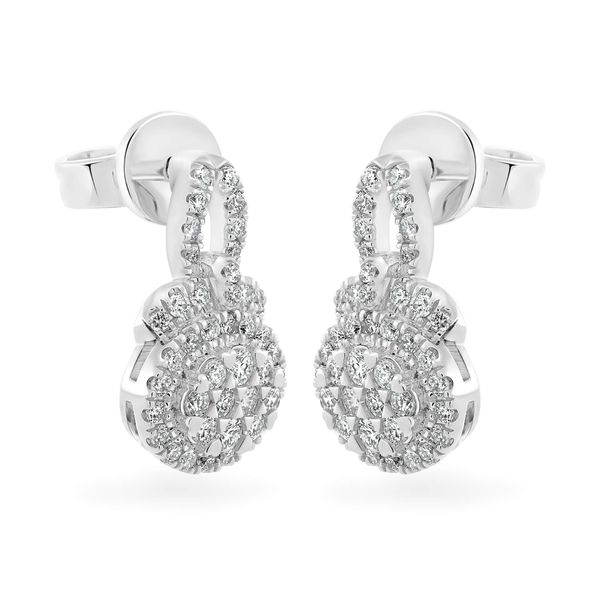 Hoa tai vàng trắng 14K gắn kim cương DOJI AFER600106F2DA1