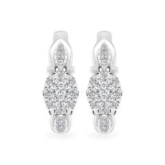 Hoa tai vàng trắng 14K gắn kim cương DOJI AFER600107F2DA1