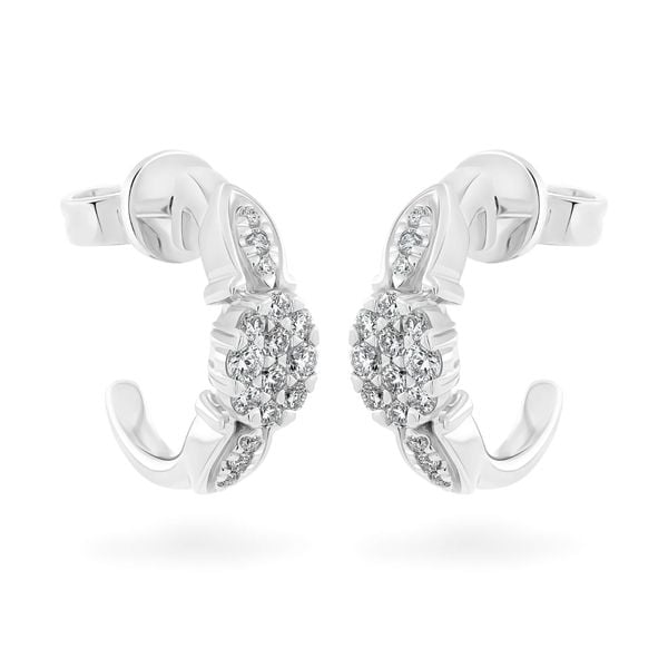 Hoa tai vàng trắng 14K gắn kim cương DOJI AFER600107F2DA1