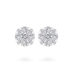 Hoa tai vàng trắng 14K gắn kim cương DOJI AFER600109F2DA1