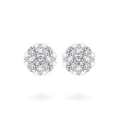 Hoa tai vàng trắng 14K gắn kim cương DOJI AFER600110F2DA1