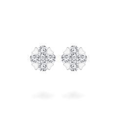 Hoa tai vàng trắng 14K gắn kim cương DOJI AFER600118F2DA1