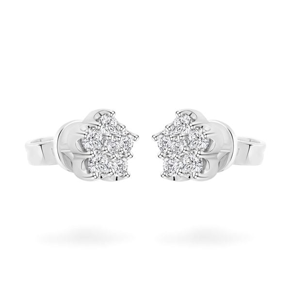 Hoa tai vàng trắng 14K gắn kim cương DOJI AFER700046F2DA1