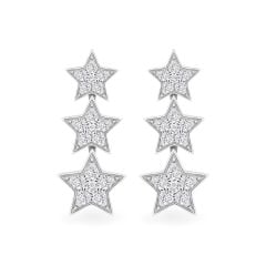 Hoa tai vàng trắng 14K gắn kim cương DOJI AFER700047F2DA1