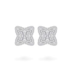 Hoa tai vàng trắng 14K gắn kim cương DOJI AFER700049F2DA1