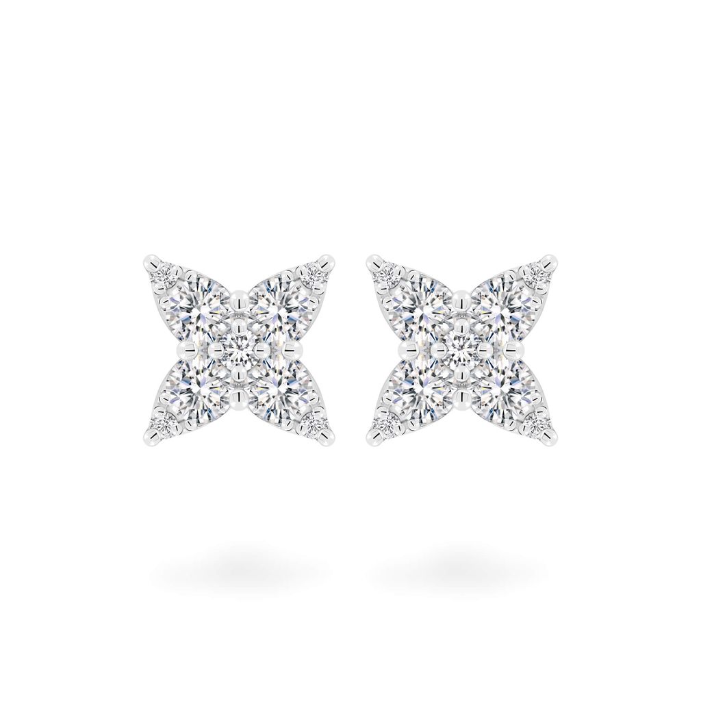 Hoa tai vàng trắng 14K gắn kim cương DOJI AFER700050F2DA1 