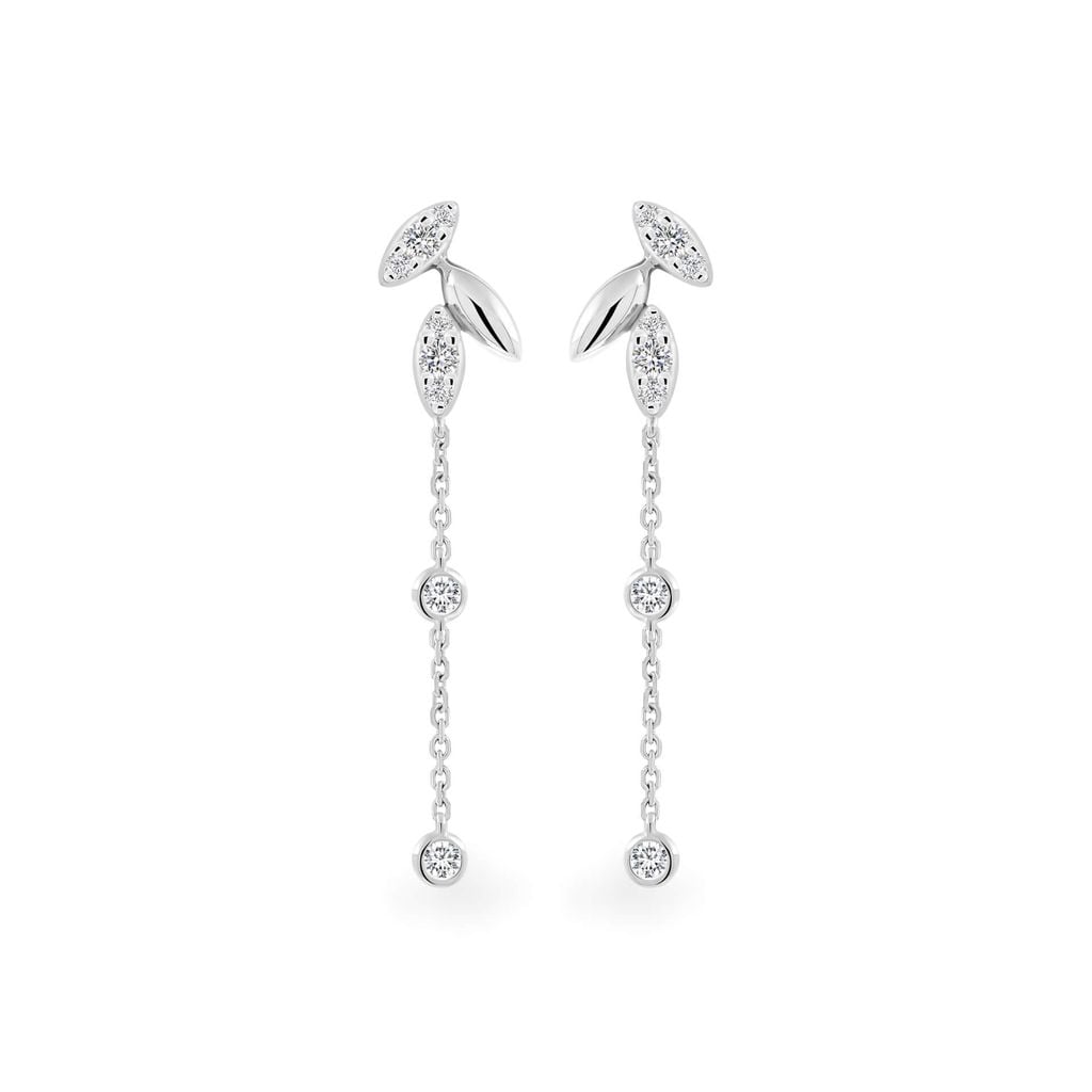 Hoa tai vàng trắng 14K gắn kim cương DOJI AFER700051F2DA1 