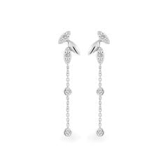 Hoa tai vàng trắng 14K gắn kim cương DOJI AFER700051F2DA1