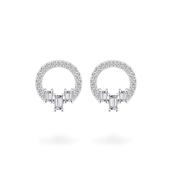 Hoa tai vàng trắng 14K gắn kim cương DOJI AFER800012F2DA1