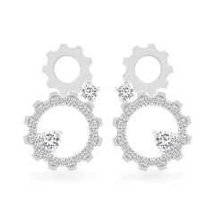 Hoa tai vàng trắng 14K gắn kim cương DOJI AFER800021F2DA1