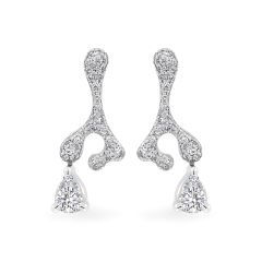 Hoa tai vàng trắng 14K gắn kim cương DOJI AFER800029F2DA1