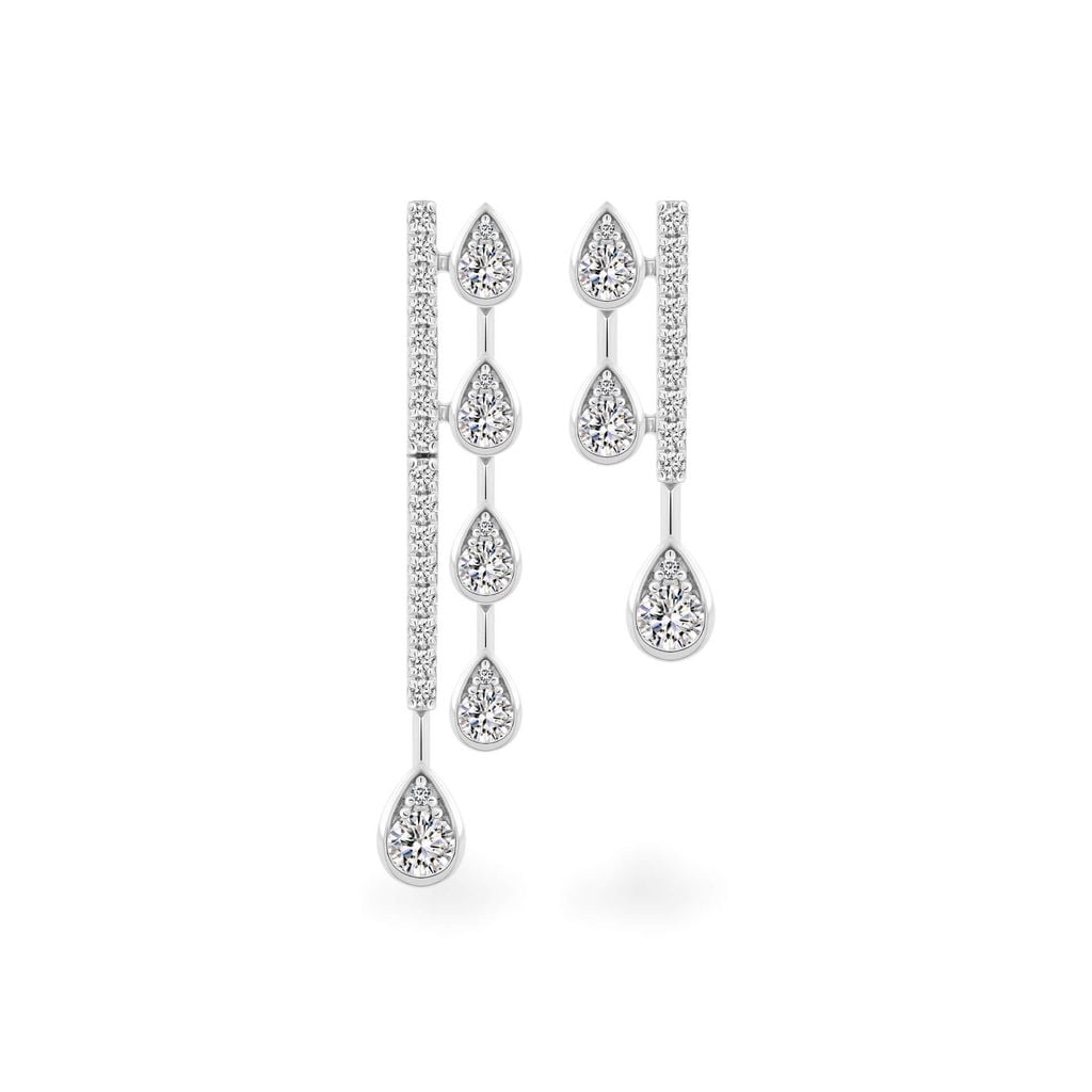 Hoa tai vàng trắng 14K gắn kim cương DOJI AFER800031F2DA1 