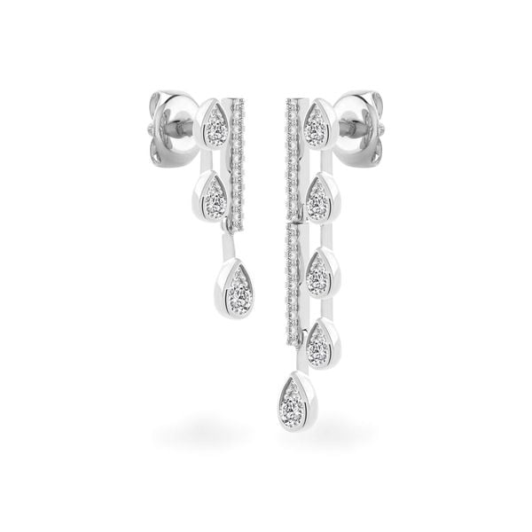 Hoa tai vàng trắng 14K gắn kim cương DOJI AFER800031F2DA1