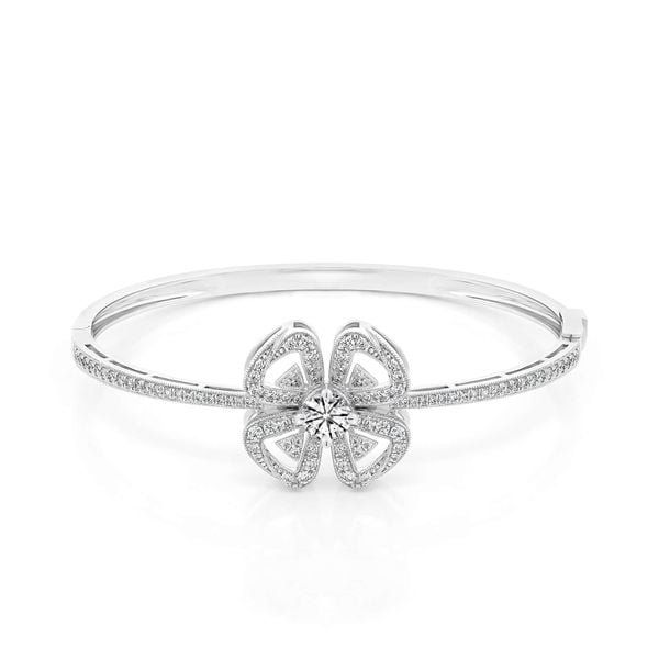 Vòng tay vàng trắng 14K gắn kim cương DOJI AFGB400055F2HA1