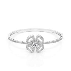 Vòng tay vàng trắng 14K gắn kim cương DOJI AFGB400055F2HA1