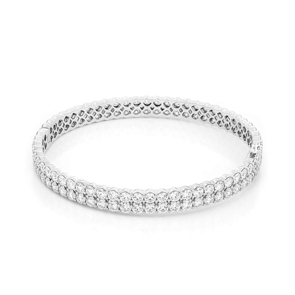 Vòng tay vàng trắng 18K gắn kim cương DOJI AFGB900068D2DA1