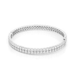 Vòng tay vàng trắng 18K gắn kim cương DOJI AFGB900068D2DA1