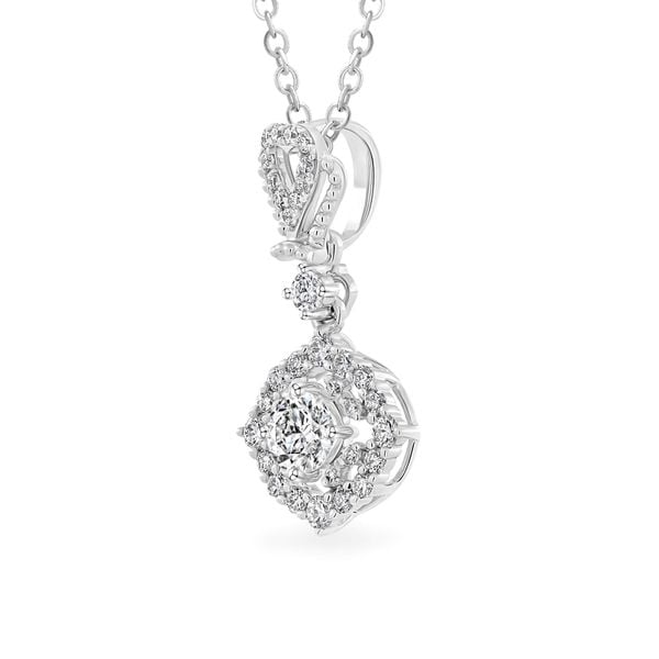 Mặt dây vàng trắng 14K gắn kim cương DOJI AFPB002026F2HA1