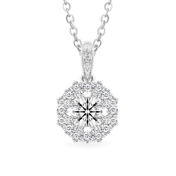 Mặt dây vàng trắng 14K gắn kim cương DOJI AFPB002048F2HA1