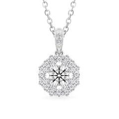 Mặt dây vàng trắng 14K gắn kim cương DOJI AFPB002048F2HA1