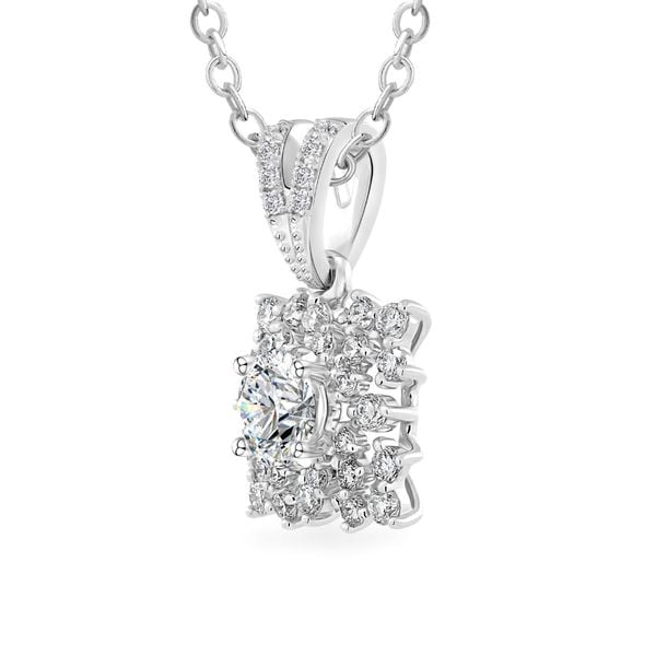 Mặt dây vàng trắng 14K gắn kim cương DOJI AFPB002063F2HA1