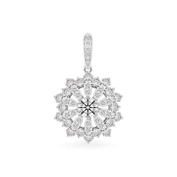 Mặt dây vàng trắng 14K gắn kim cương DOJI AFPB100049F2HA1