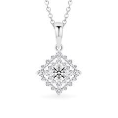 Mặt dây vàng trắng 14K gắn kim cương DOJI AFPB100050F2HA1