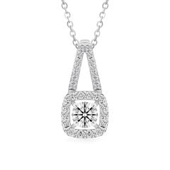 Mặt dây vàng trắng 14K gắn kim cương DOJI AFPB100061F2HA1