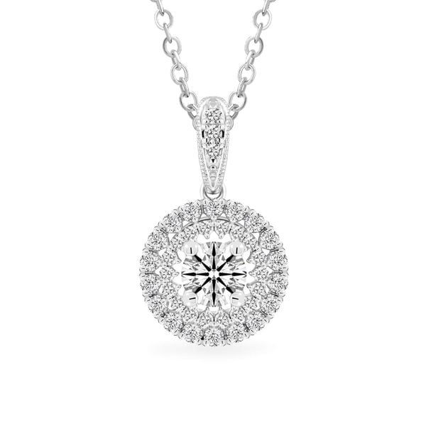Mặt dây vàng trắng 14K gắn kim cương DOJI AFPB100062F2HA1