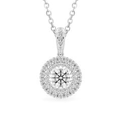 Mặt dây vàng trắng 14K gắn kim cương DOJI AFPB100062F2HA1