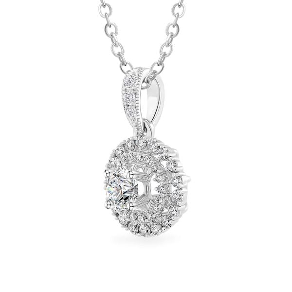Mặt dây vàng trắng 14K gắn kim cương DOJI AFPB100062F2HA1