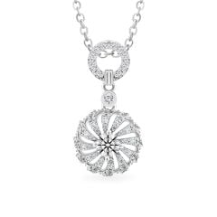 Mặt dây vàng trắng 14K gắn kim cương DOJI AFPB100074F2HA1
