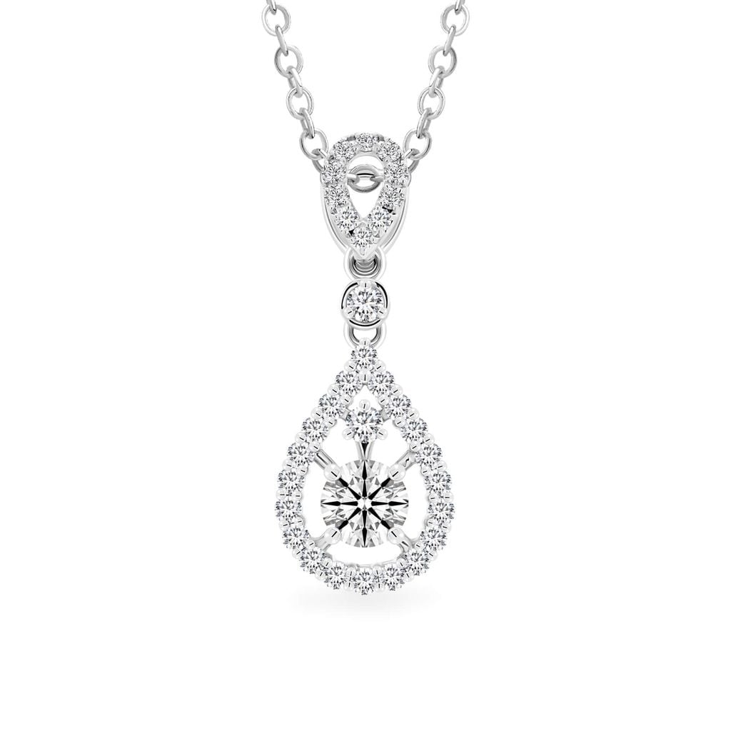 Mặt dây vàng trắng 14K gắn kim cương DOJI AFPB100176F2HA1 