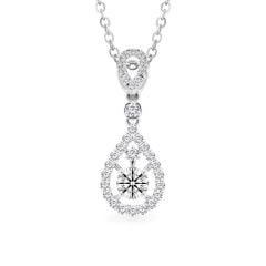 Mặt dây vàng trắng 14K gắn kim cương DOJI AFPB100176F2HA1