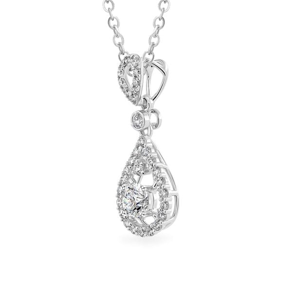 Mặt dây vàng trắng 14K gắn kim cương DOJI AFPB100176F2HA1