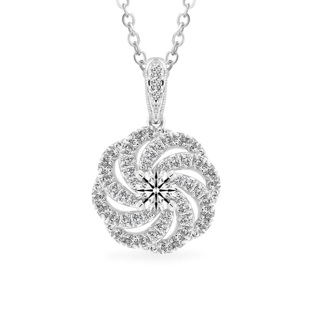 Mặt dây vàng trắng 14K gắn kim cương DOJI AFPB101938F2HA1 