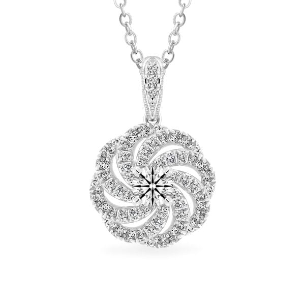 Mặt dây vàng trắng 14K gắn kim cương DOJI AFPB101938F2HA1